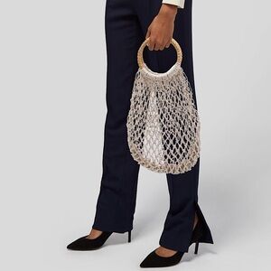 Kayu Net-A-Porter Amara Cotton Rope Crochet Rattan Top Handle Bag